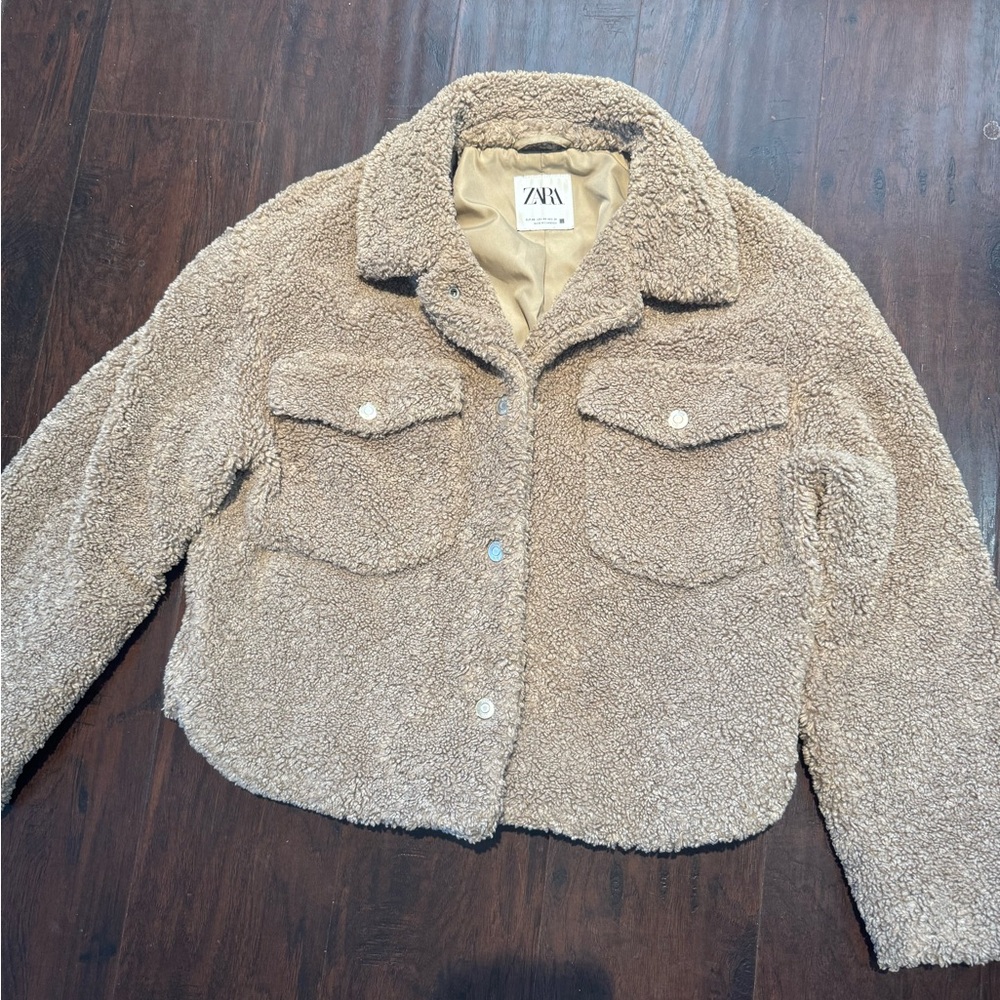 Zara Beige Sherpa Jacket